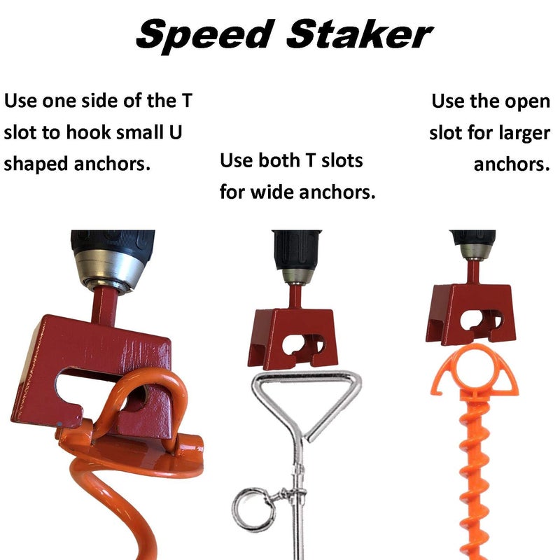 Keyfit Tools Ground Anchor Speed Staker Drill in Your Heavy Duty Spiral Ground Anchors in Seconds. Multi Functional Works On Dog Ties Tree Anchors Screw in Tent Stakes Solid Steel - Image 2
